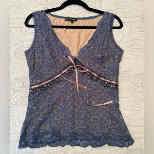 Vintage Ann Ferriday Lace Top Size L